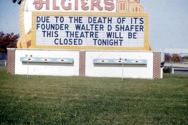 Algiers Drive-In Theatre - Algiers Marquee 1961 From Fredrick Ryan (newer photo)